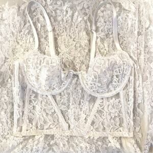 I.D. Sarrieri - NWOT A Night in Marrakech Lace Maxi Gown in Cream / Size XS